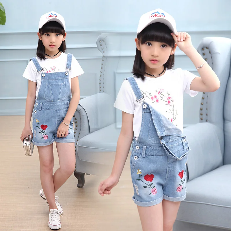 

2019 New flower suspender pant Sets Shirt+pant 2pcs set Clothing Kids girls overalls Suit For 5 6 7 10 Years kids clothes TTX092