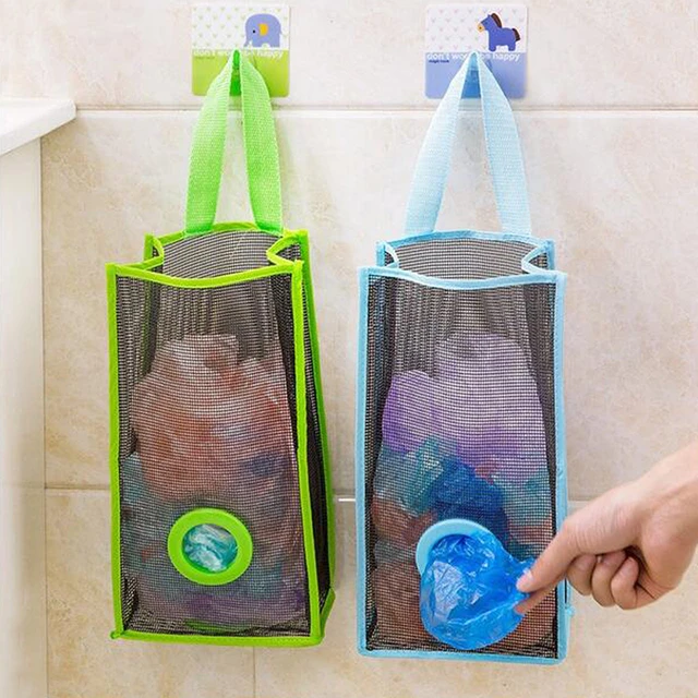 Breathable Mesh Garbage Bag Organizer Hanging Storage Bag Dispenser for  Reusable Plastic Bag Trash Kitchen Supplies Bag Holder - AliExpress