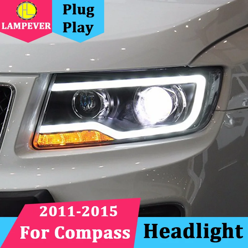 Lampever Car Styling for JEEP Compass 2011 2015 LED Headlight for