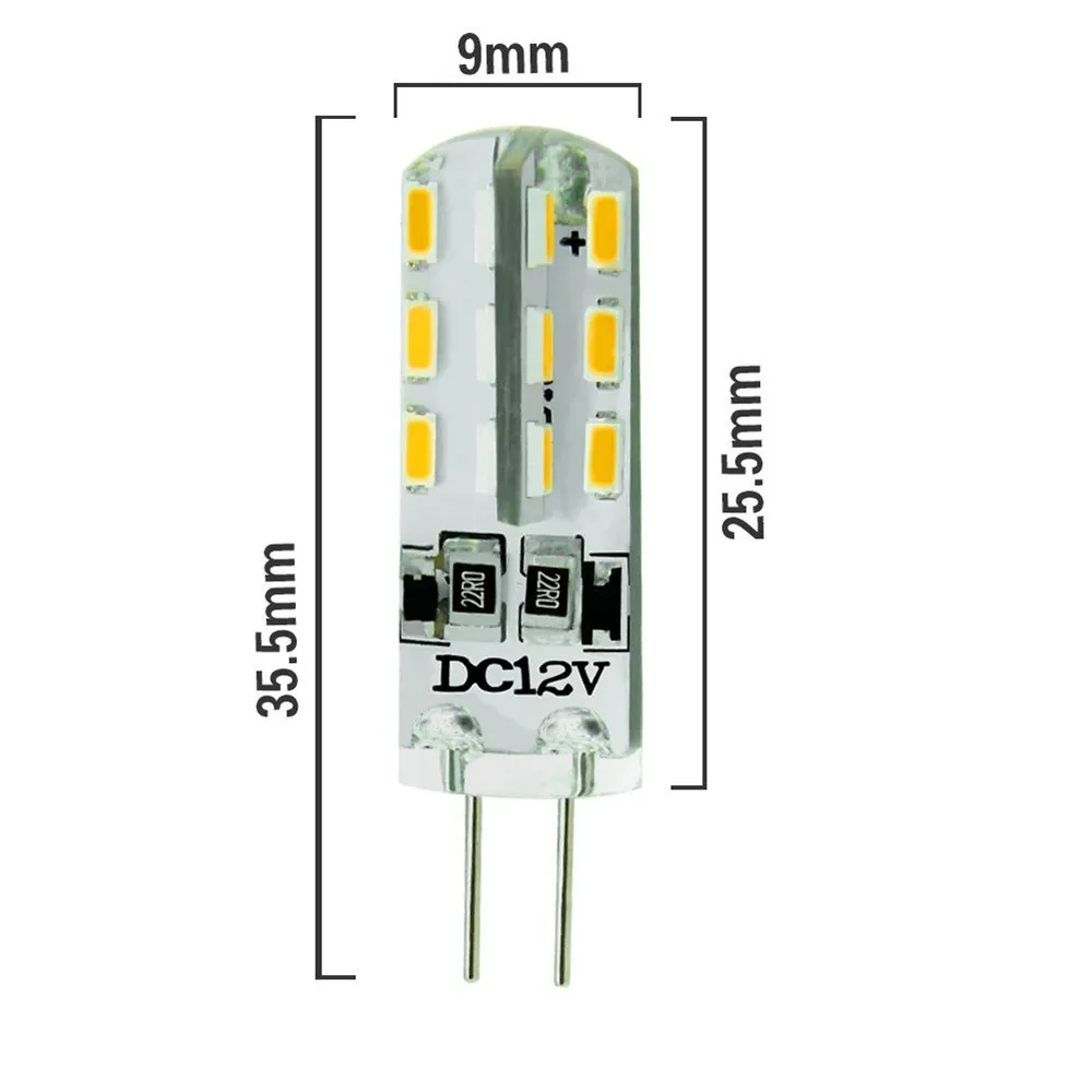 G4 Светодиодный светильник 3014 SMD 24 светодиодный DC 12 В 3 Вт теплый белый 3000 K-3500 K белый 5500 K-6000 K диммируемая Лампа упаковка из 10