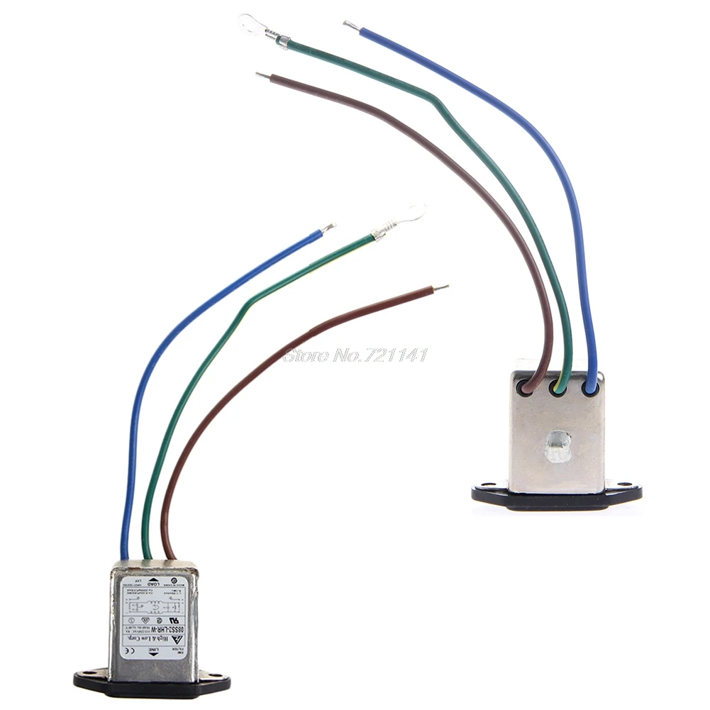 3-контактный 115/8A 220 В переменного тока, 50/60Hz Мощность разъем фильтра Панель крепление фильтр EMI Прямая поставка