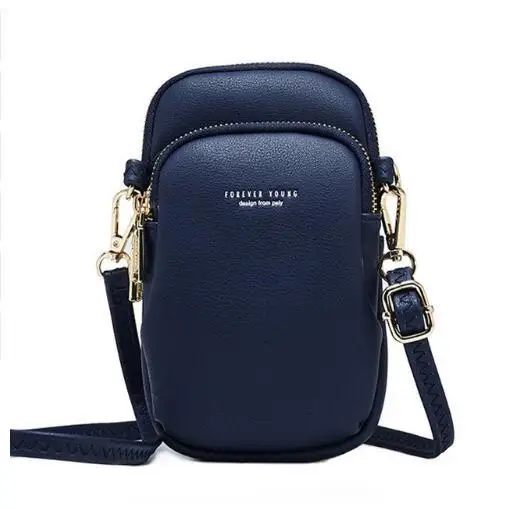Мини женские сумки через плечо, Женский кошелек для телефона, женская сумка-мессенджер, брендовая дизайнерская маленькая сумка через плечо, Дамский кошелек, кошелек - Цвет: Синий