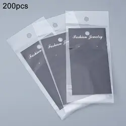200 шт. футляр для хранения пластиковых пакетов Упаковка Дисплей для серёг набор карт аксессуары Органайзер самозаклеивающийся DIY Висячие