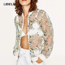 Сексуальный с принтом с цветами жакеты из органзы Женские красивые летние модные куртки с длинными рукавами женская винтажная куртка пальто женские