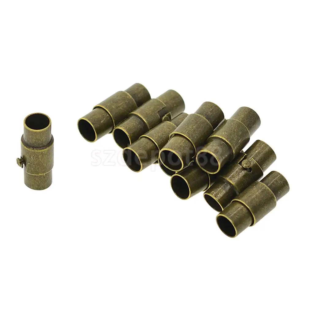 10 Sets Leather Kumihimo Glue In Magnetic Clasp Slide Lock Bracelet Necklace Clasp Cord End Jewelry Making Findings
