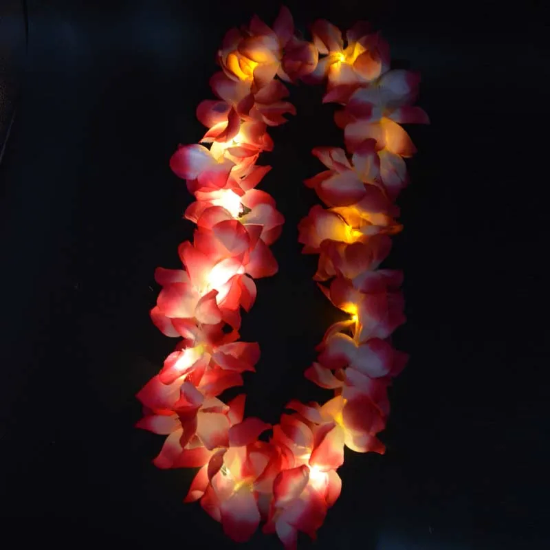 

NEW THICK LED HAWAIIAN LEI HULA LIGHT UP FLOWER GARLANDS NECKLACE PARTY COSTUME LOT WEDDING CARNIVAL
