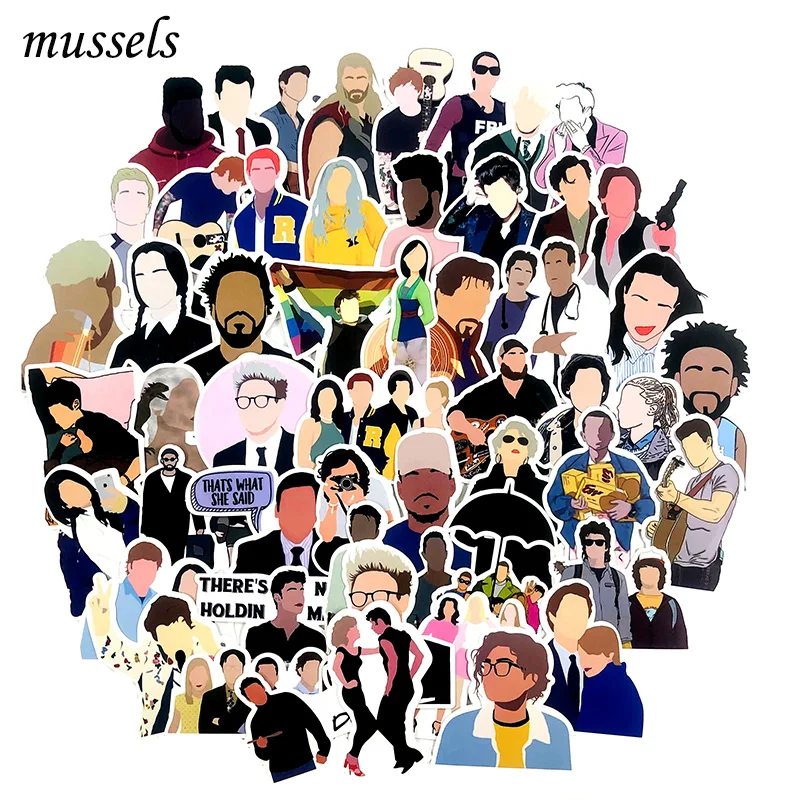 

50Pcs DIY Drawings Of Creative Contouring Figure Stickers ForDecorative Artwork Motorcycle Guitar Skateboard Car Laptop Computer