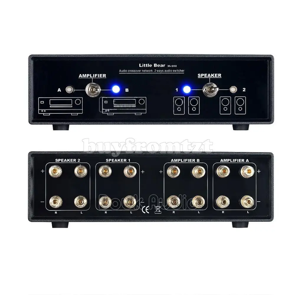 

Amplifier Speaker Switcher Selector Audio Crossover Network 2 IN 2 OUT MC202
