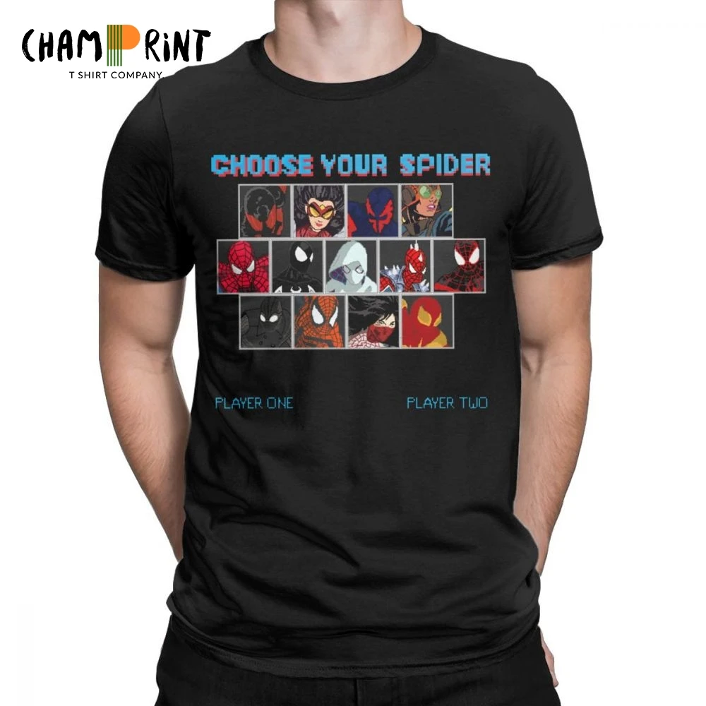 

Spiderman Far From Home T Shirts Verse Fighter Spidey Marvel Comics 8 Bit Video Games T-Shirts Men Cotton Tees Gift Idea Tops