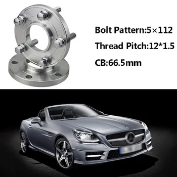 

2pcs 5x112 66.5CB Centric Wheel Spacer Hubs M12*1.5 Bolts For Benz SLK R171 R170 E Class W214/210A Class W168 C Class W203