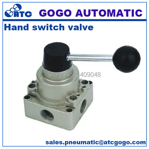 GOGO 4 way Pneumatic air hand lever valve HV400 02 Port 1/4" BSP Manual