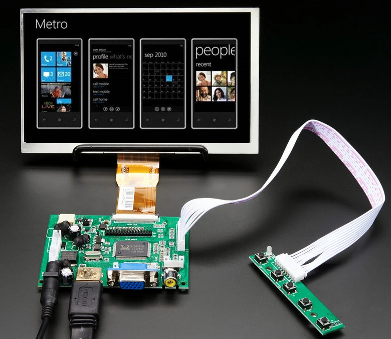 Altura Pantalla LCD compatible con HDMI Pantalla LCD de pantalla táctil capacitiva 1024X600 Altura Pantalla LCD compatible con HDMI Pantalla LCD de pantalla táctil capacitiva 1024X600