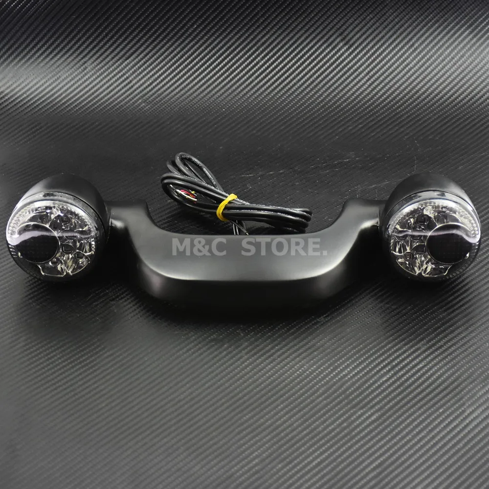  Motorcycle Lamp Smoke Rear LED Brake Light Turn Signal Bar Black For Harley Touring Street Road Gli - 32880957916