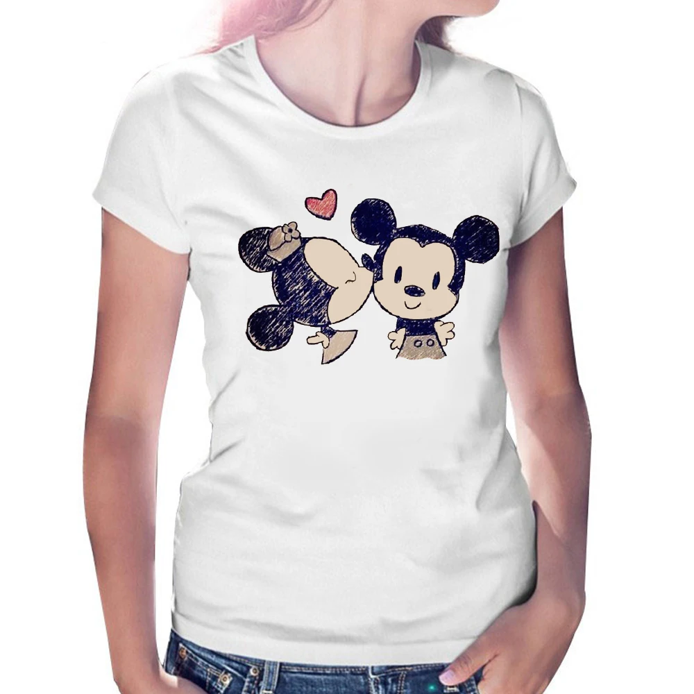 Camiseta Mujer футболка женские леопардовые футболки с мышью Kawaii цветы Мультфильм