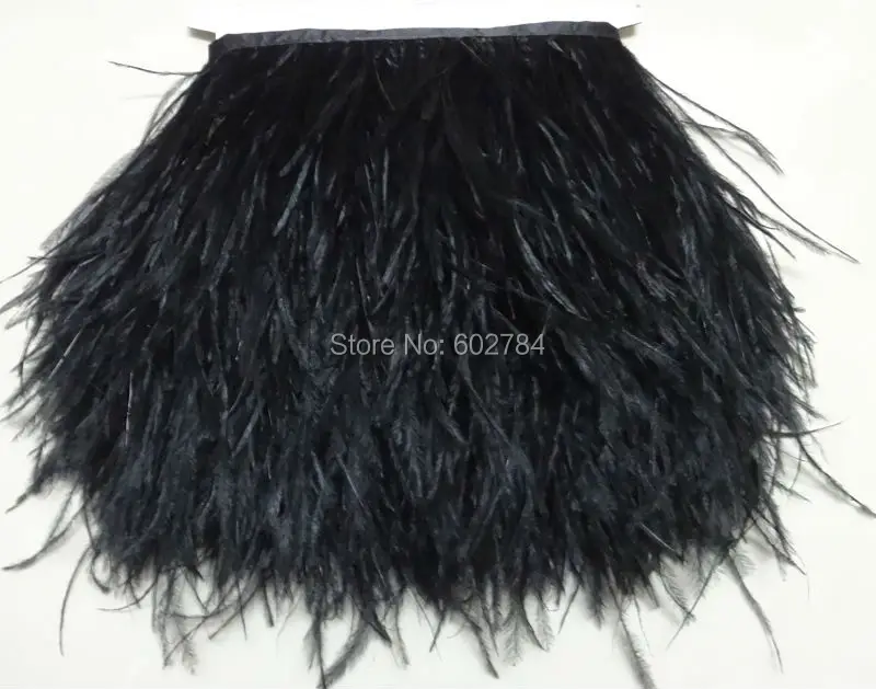 10 метров 8-10 см ширина черные страусиные перья лента перо бахрома отделка из перьев