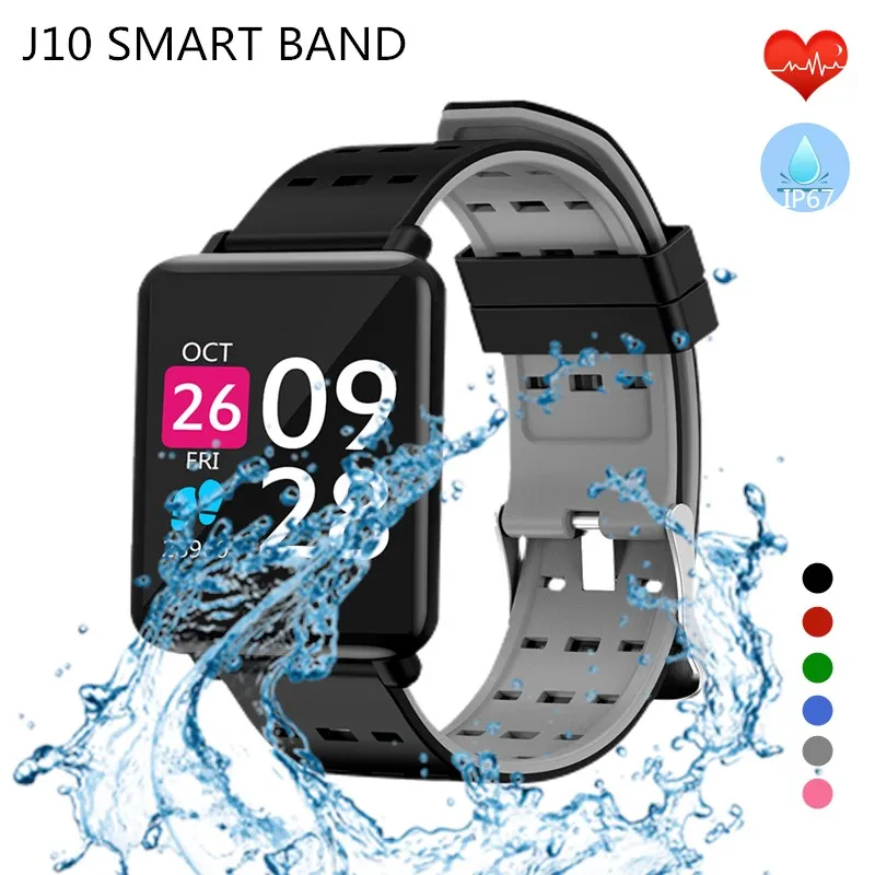 

Smart Watch J10 Heart Rate Smart Bracelet Sleep Monitor Fitness Tracker Blood Pressure Watch Color Screen Activity Tracker Band