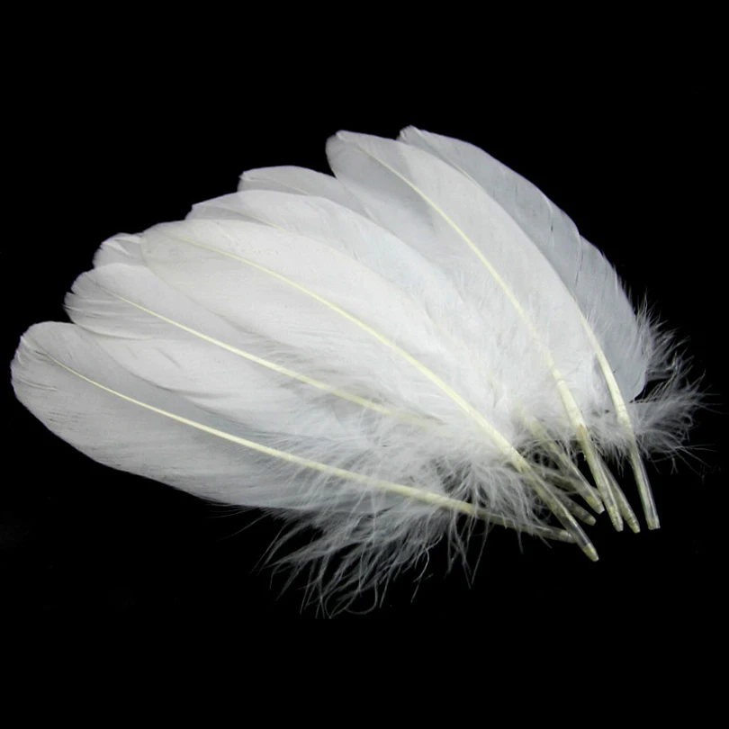 MNFT 50PCS pure white color goose feather plume for fly fishing flies Fly Tying Material Feather bass bugs for Fly Bait Lures