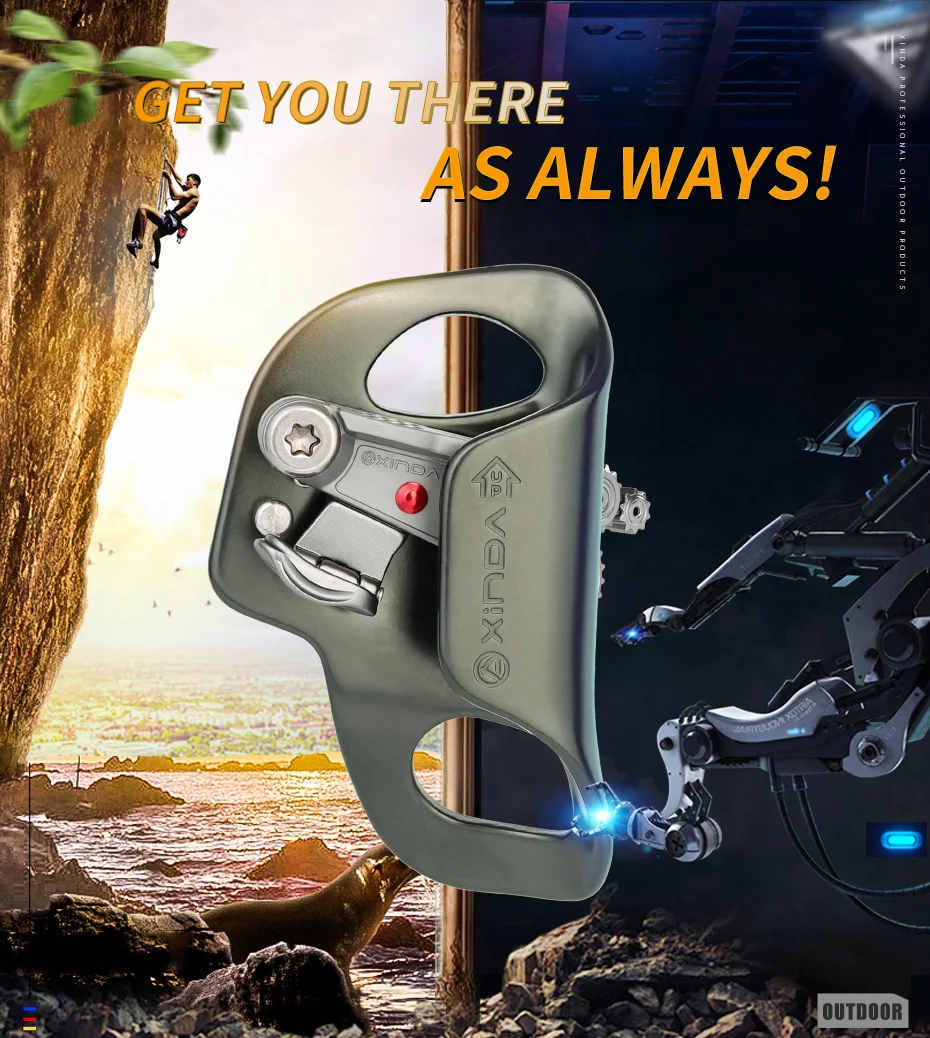 Acampamento ao ar Corda de Segurança Queda de Sobrevivência Xinda Livre Escalada Peito Ascender Ascendente Anti Dobrável Gatilho Equipamento no 2 Acessórios para escalada
