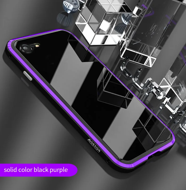 LUPHIE Colorful Laser Aurora Case For iPhone X 8 7 Plus Luxury Glass Case (9)