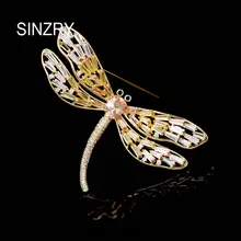 SINZRY новая огранка кубического циркония полые брошь в виде стрекозы прекрасный сверкающий костюм насекомого ювелирные изделия