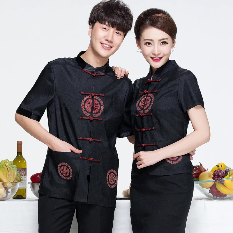 China Wind Overalls Tangzhuang Hotel Restaurant Waiters