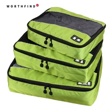 3 Teile/satz Unisex Nylon Verpackung Würfel Für Kleidung Leichtes Gepäck Reisetaschen Für Shirts Wasserdichte Reisetasche Organisatoren