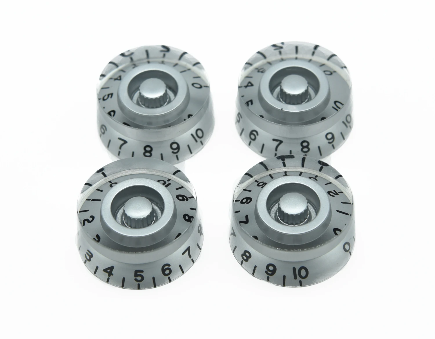 Set of 4 Silver LP Guitar Speed Knob Control Knobs