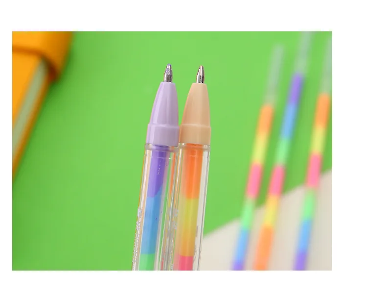 10 шт./лот, 1,0 мм, 6 цветов в 1, ручки для заправки, радужные маркеры, акварельные ручки с водяным мелом, замена стержня для рисования