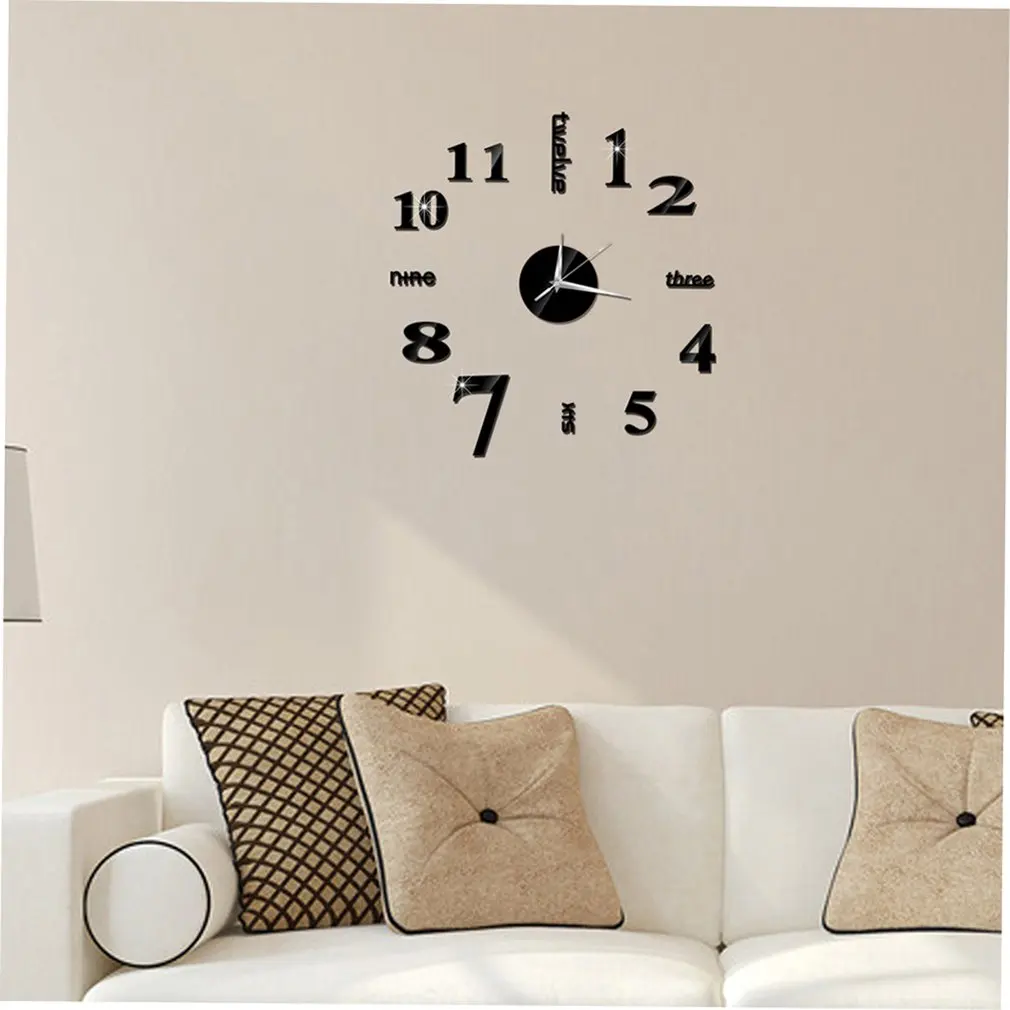 Китайские английские наклейки на стену для дома, гостиной, спальни, 3D украшения для дома, гостиной, модные кварцевые часы