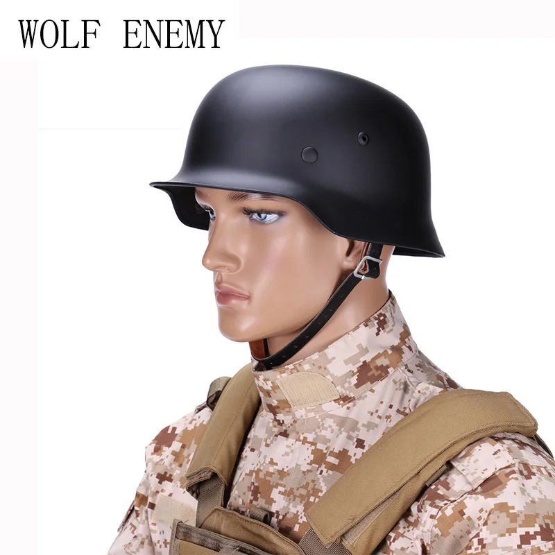 

WW2 WWII German Elite M35 M1935 Steel Tactical Helmet Black Olive Drab