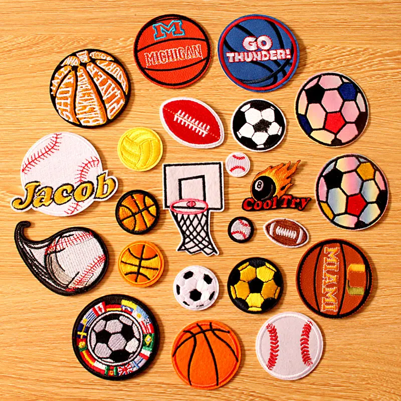Costura y manualidades Costura OIJN 16 Piezas Parches de Ropa Termoadhesivos Serie de Deportiva Béisbol Fútbol Apliques DIY Ropa Parches Bordados para Niños Camiseta Ropa Bolsas vemax.es