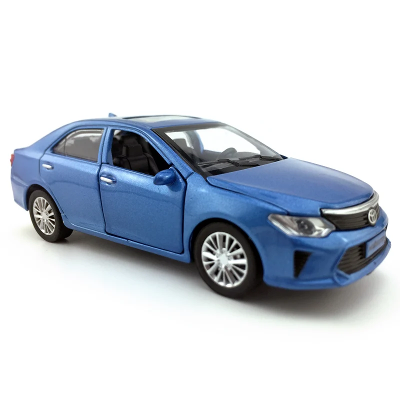 Литой автомобиль из сплава, 1:32 весы, модель автомобиля TOYOTA Camry, коллекционная игрушка, автомобиль со звуком и светильник - Цвет: Синий