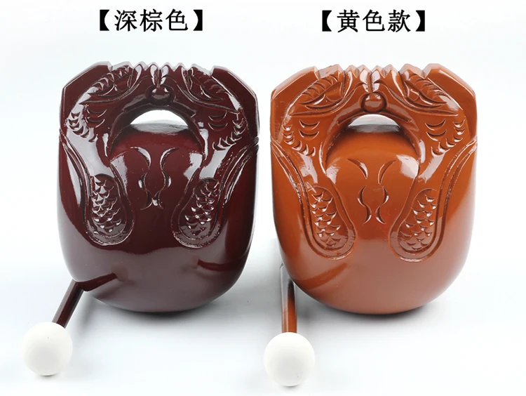Buddhist supplies Taiwan solid wood  camphor wood   wooden fish  dark brown red brown mats and sticks  a set of (6)