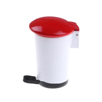 

1pcs Mini Decor Garbage Bin for Dolls House Miniature Accessory 1/12 Scale Dollhouse Miniature Trash Can Dollhouse Accessories