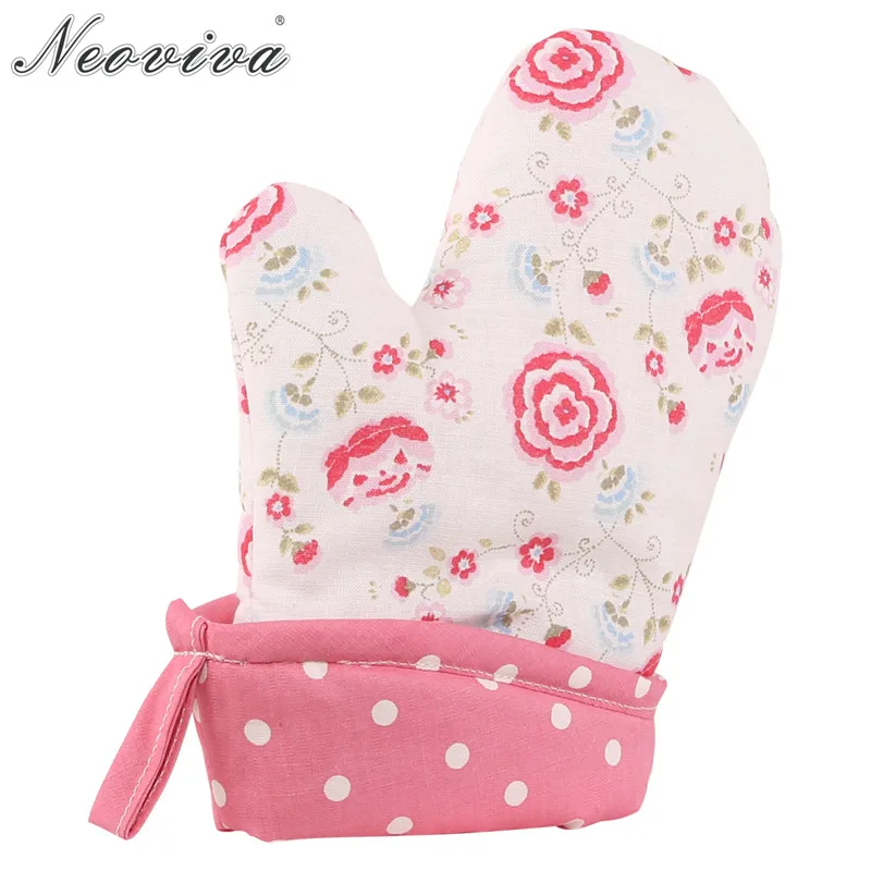 Neoviva Cotton Fabric Quilting Heat Resistant Oven Mitts for Kid Girls