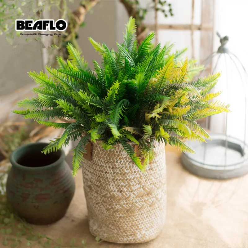 

1pc Plastic Fern Artificial Plant Green Leaf Foliage Floral Decor Bushes Flower Bonsai Home Garden Decoration B1025