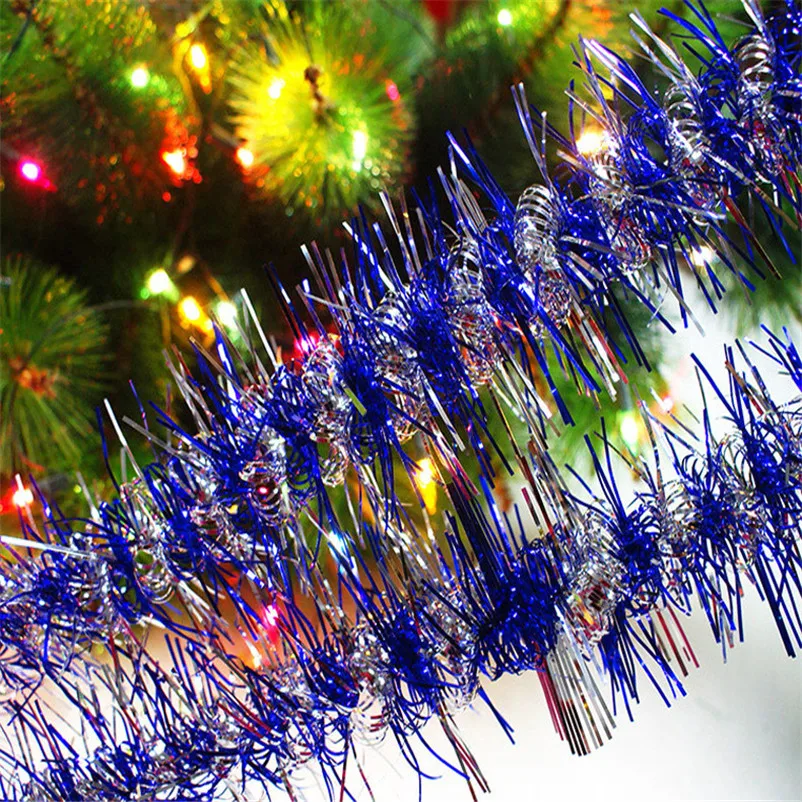 Christmas party streamers Xmas Tree Ornaments 1.8m Tinsel Hanging Decor Bunting Birthday Wedding Decoration Party Favors S27 (6)