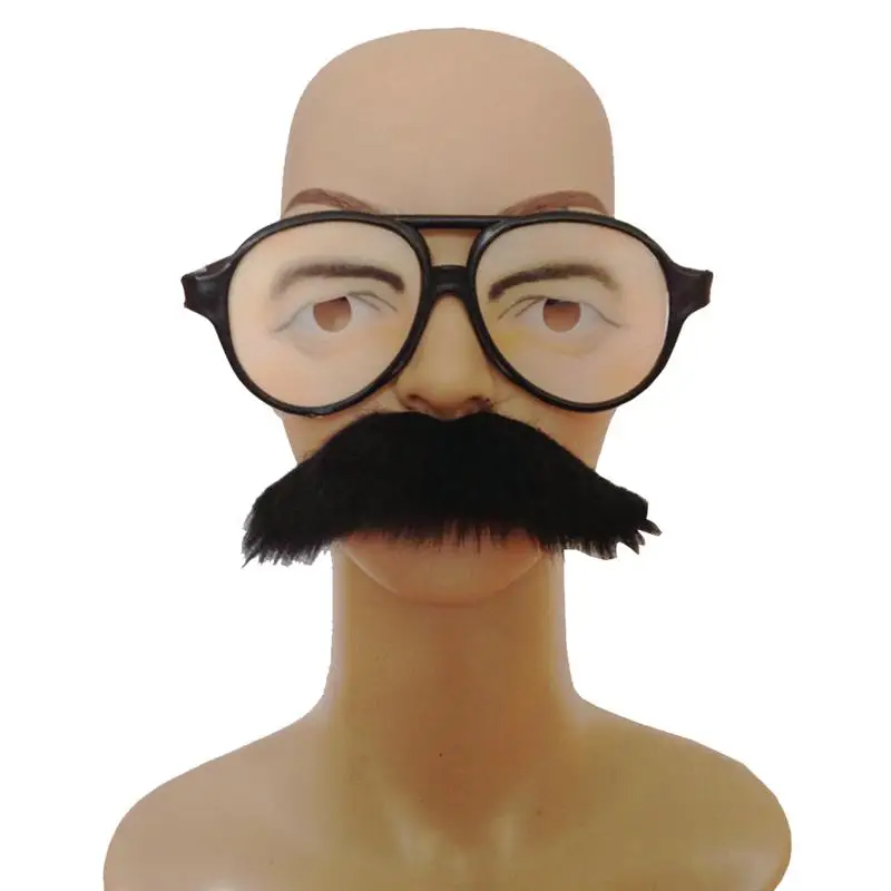 Забавные очки с самоклеящимися поддельными усами шалость Маскировка принадлежности для выступлений Косплей вечерние реквизиты