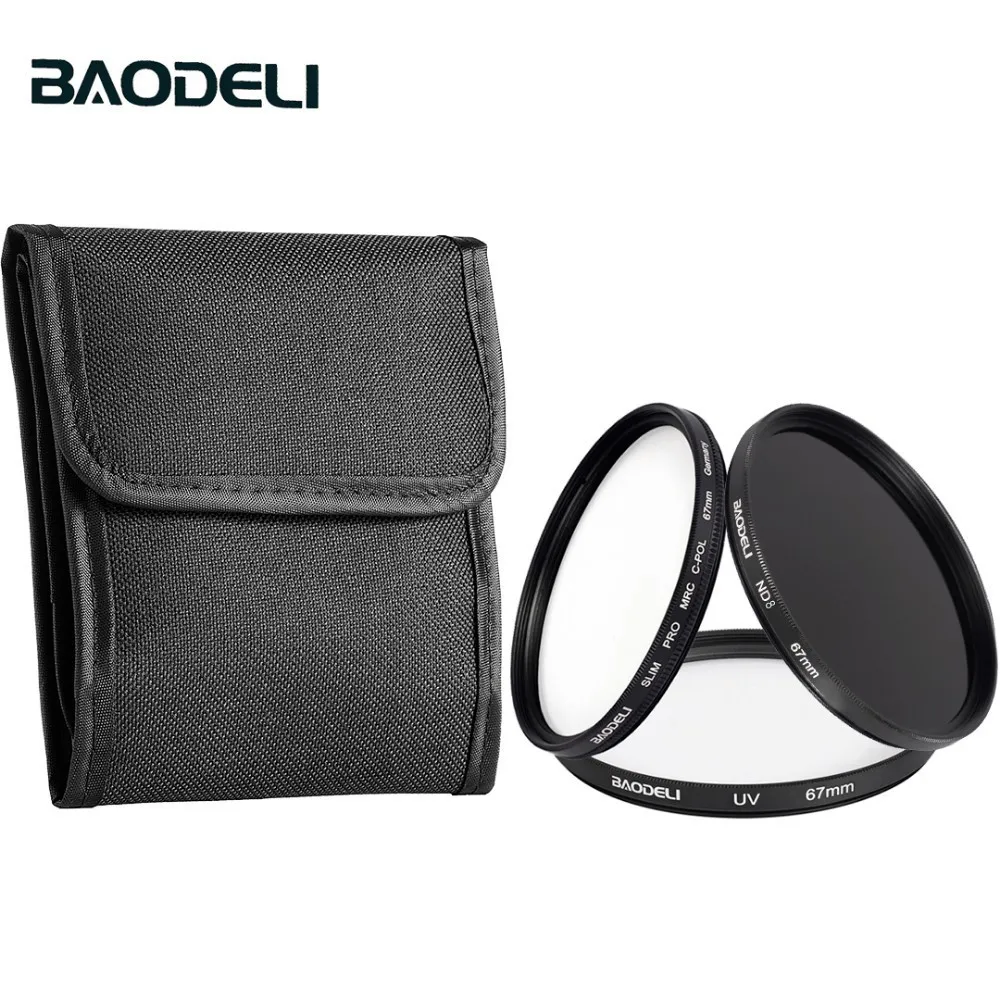 

BAODELI Dslr Mrc Filtro One Set CONCEPT UV CPL ND 8 Lens Filter 49 52 55 58 62 67 72 77 82 mm For Camera Cannon Nikon Sony a6000