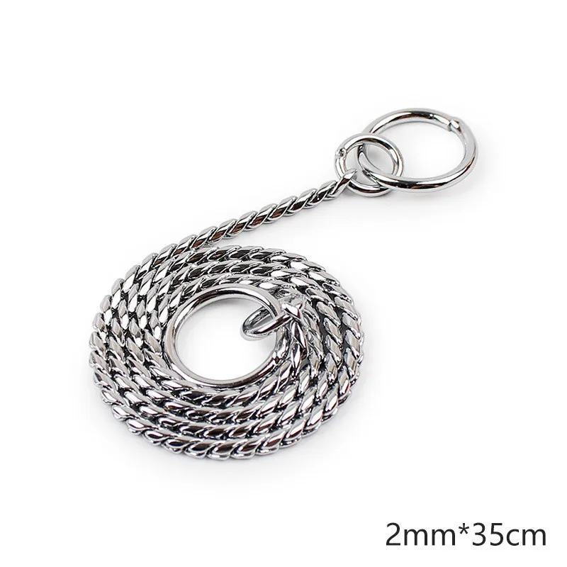 6 Sizes Dog Leash Silver Color Durable Outdoor Walking Training Snake Chain Dog Collar (3)