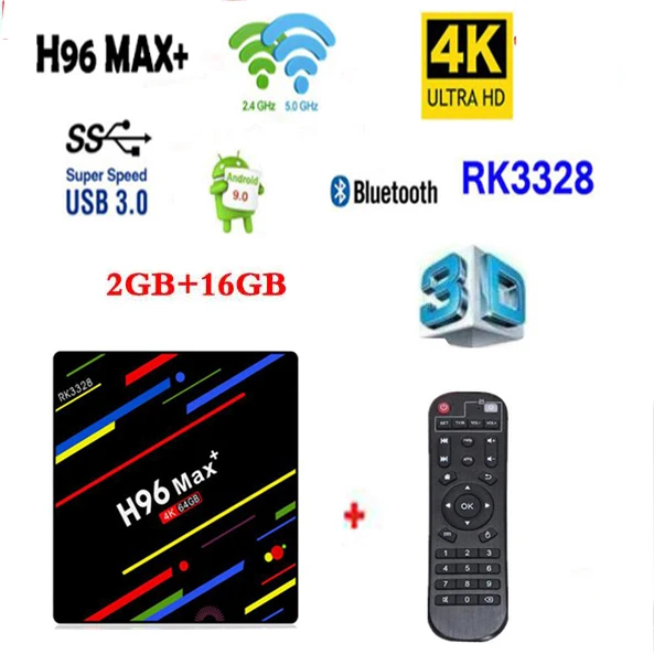 Tv Box Android 8,1 H96 MAX плюс 4G 32G Rockchip RK3328 4 ядра Smart Tv 2,4G Wi-Fi H.265 4 K Media Player H96 MAX +