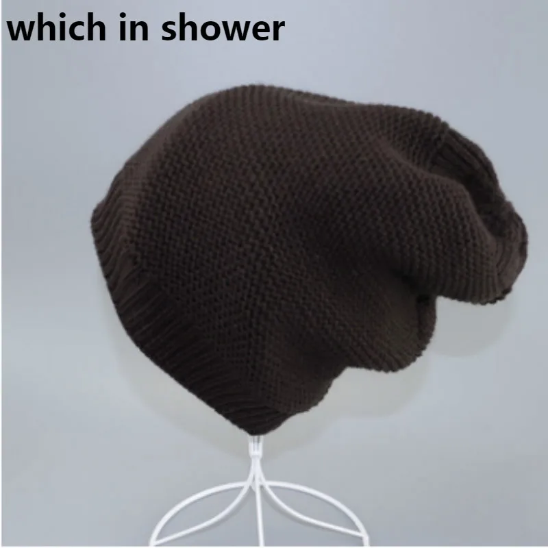 Плюс бархатные мужские шапочки Skullies Хип-хоп вязаная зимняя шапка мужские Чулочные изделия мешковатые капот вязаный крючком Мужская тюрбан теплая шапка Chapeu