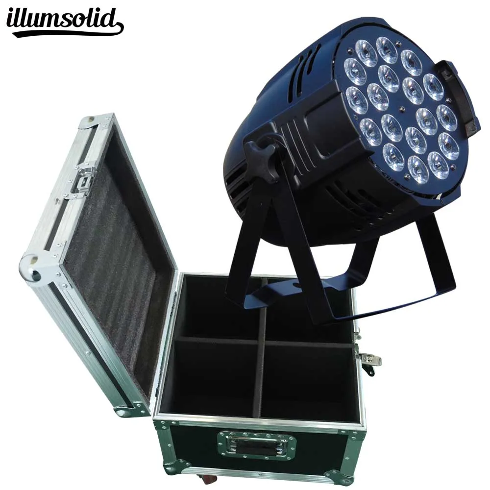 

Flight Case with 4 pieces LED Par Can 18x12W RGBW Lighting LED Stage Lighting for Disco KTV Party Fast Shipping