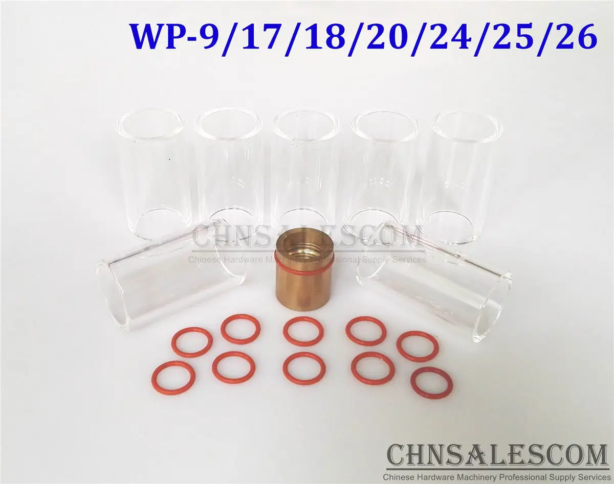 CHNsalescom 9 pcs TIG Welding Stubby Gas Lens #12 Pyrex Cup Kit for Tig WP-17//18//26 .040