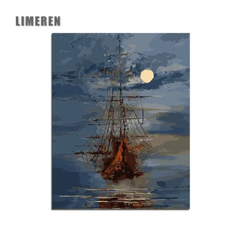 

Picture On Wall Acrylic Ships Plain Sailing oil Painting Drawing By Numbers Abstract Gift DIY Amazing Coloring By Numbers Canvas