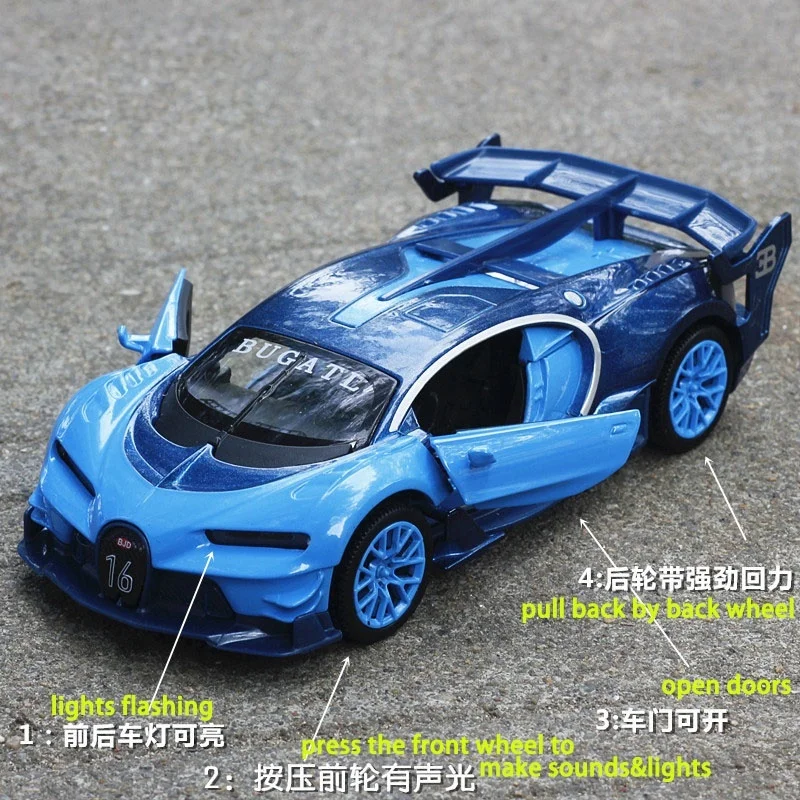 Масштаб 1/32 Bugatti Sprots автомобиль отличительная модель сплава металла литой автомобиль игрушки