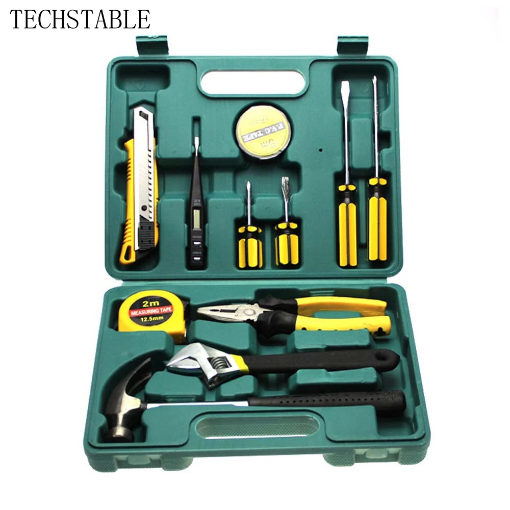 

TECHSTABLE 12pcs Automobile emergency toolbox Multifunctional Tools Home Hardware Repair Tool Set