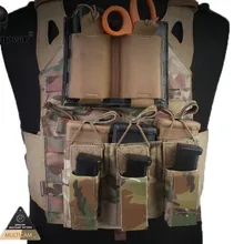 Военный Wargame нейлоновый Тактический Подсумок Emerson 5,56& пистолет тройной с открытым верхом подсумок EM6363 мультикам черный Coyot AOR