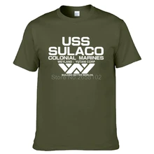 Модная футболка USCSS Nostromo Alien USS Sulaco Colonial Marines Aliens Off World, футболка с коротким рукавом, мужские хлопковые футболки с круглым вырезом