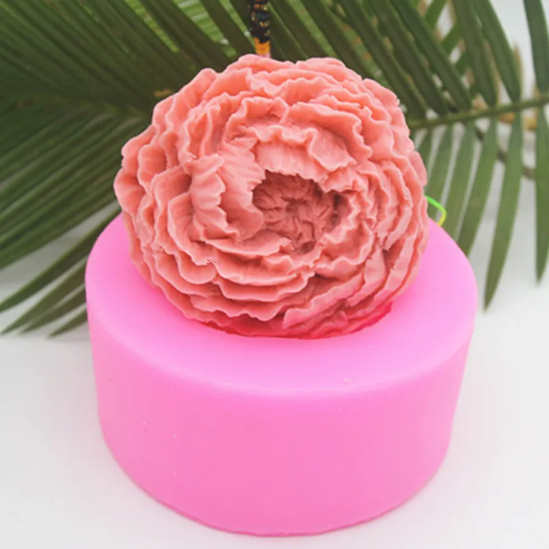 3D Peony Vent Clip Chocolate Mould Cake Decorative mold Gypsum Decoration Craft Making Tool Handmade Flower Soap Silicone mold